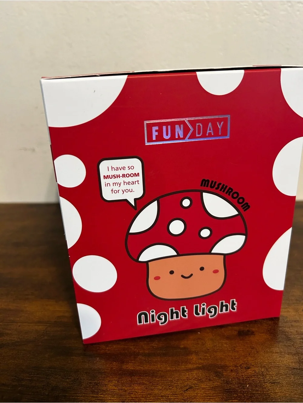 Funday Mushroom Warm White Night Light - Red & White